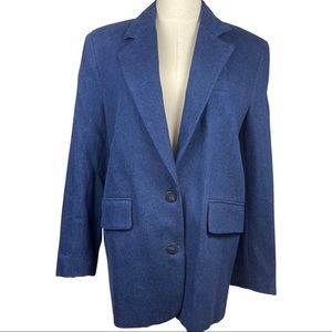 DARK BLUE DENIM OVERSIZED BLAZER